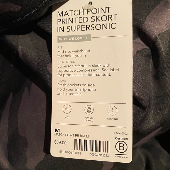 Athleta Camo Match Point Printed Skort 15.5" - Picture 6 of 9